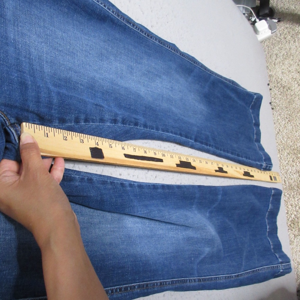 J Jill Jeans 10 Tall High Rise Flare Patch Pocket Boho Retro Sailor Medium Wash - Picture 5 of 10